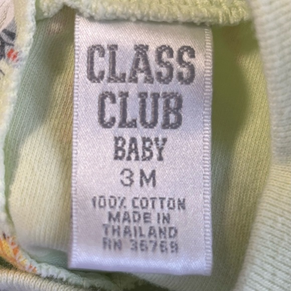 Class Club Baby 3 mo romper 1 piece shorts green giraffes & hippos unisex - Picture 3 of 6